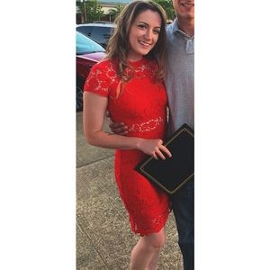 Minuet red lace dress